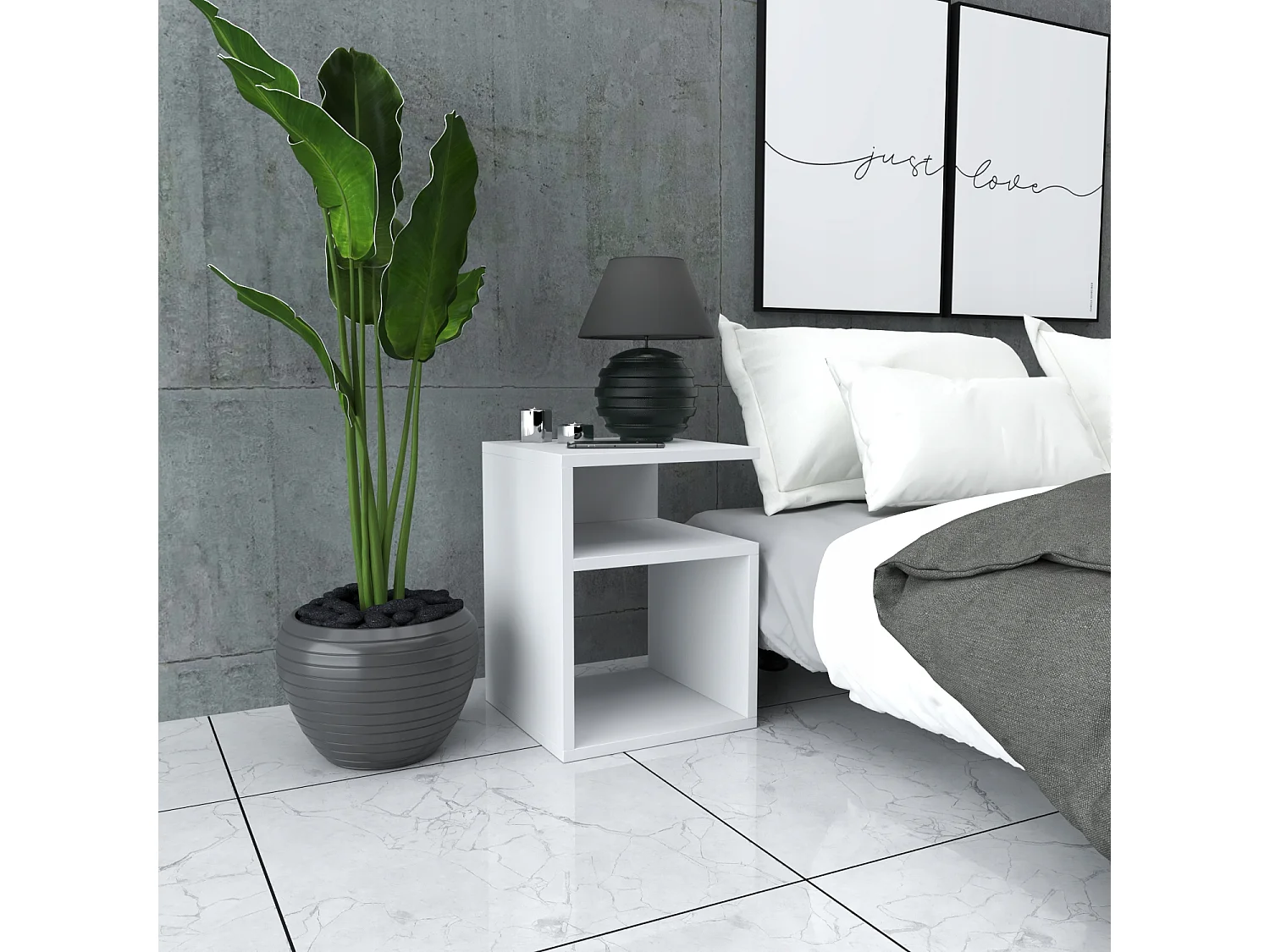 Szafka Nocna Stiv-Meble 32cm Stolik Biały Mat 32x30x41 cm 1szt.