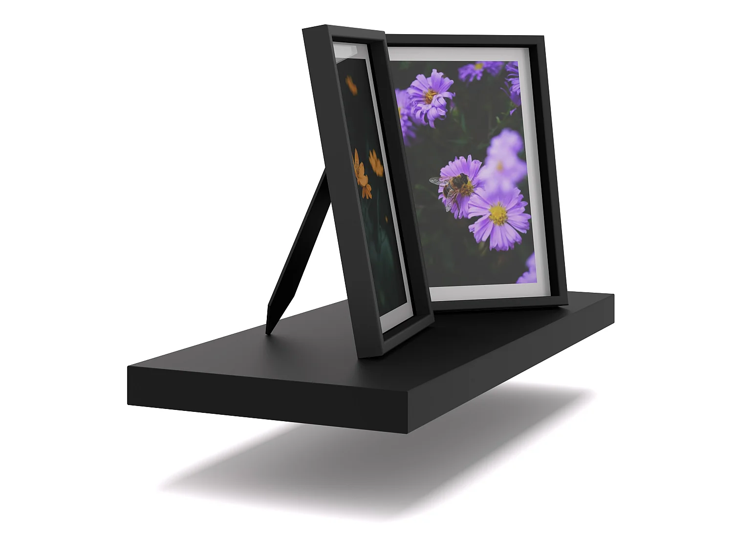 Półka Wisząca Stiv-Meble Połka Ścienna Czarny Mat Na Książki Zdjęcia 40x15x1,8 CM 1 szt.