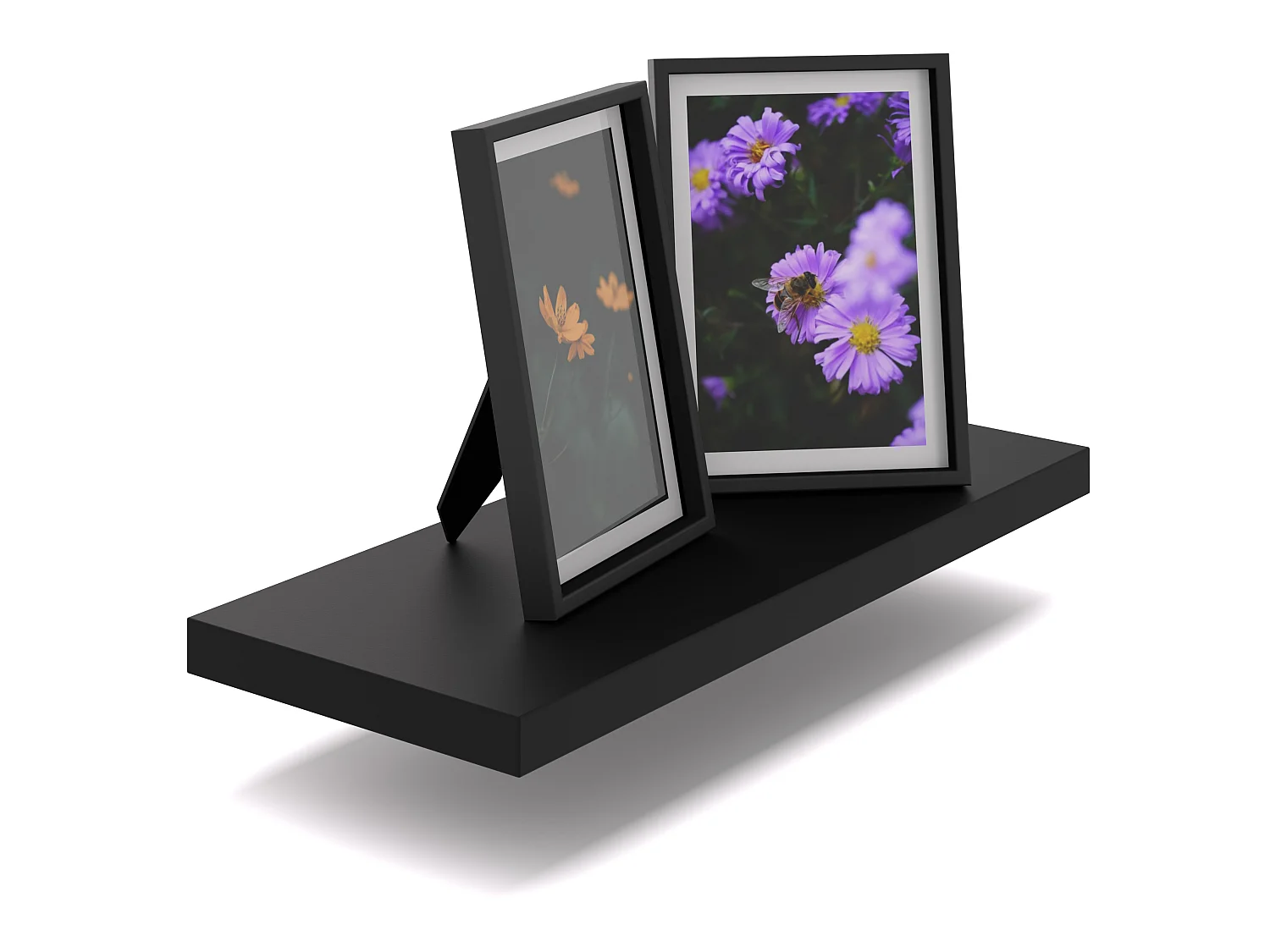 Półka Wisząca Stiv-Meble Połka Ścienna Czarny Mat Na Książki Zdjęcia 40x15x1,8 CM 1 szt.