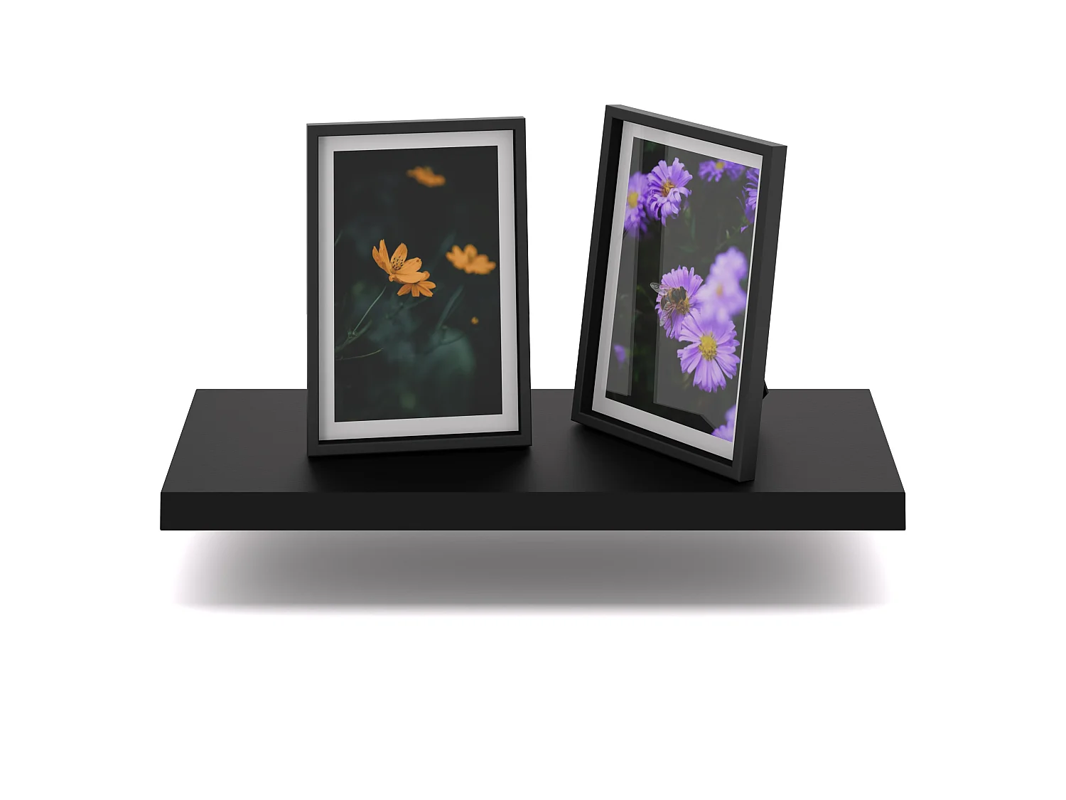 Półka Wisząca Stiv-Meble Połka Ścienna Czarny Mat Na Książki Zdjęcia 40x15x1,8 CM 1 szt.