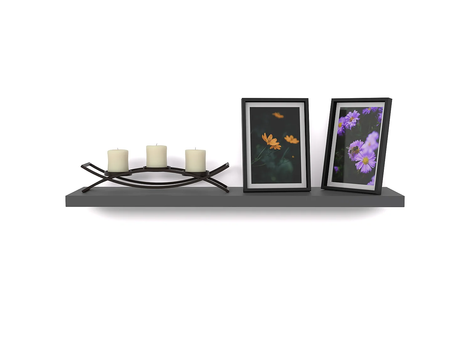 Półka Wisząca Stiv-Meble Połka Ścienna 60 CM Szary Mat Na Książki Zdjęcia 60x15x1,8 CM 1 szt.