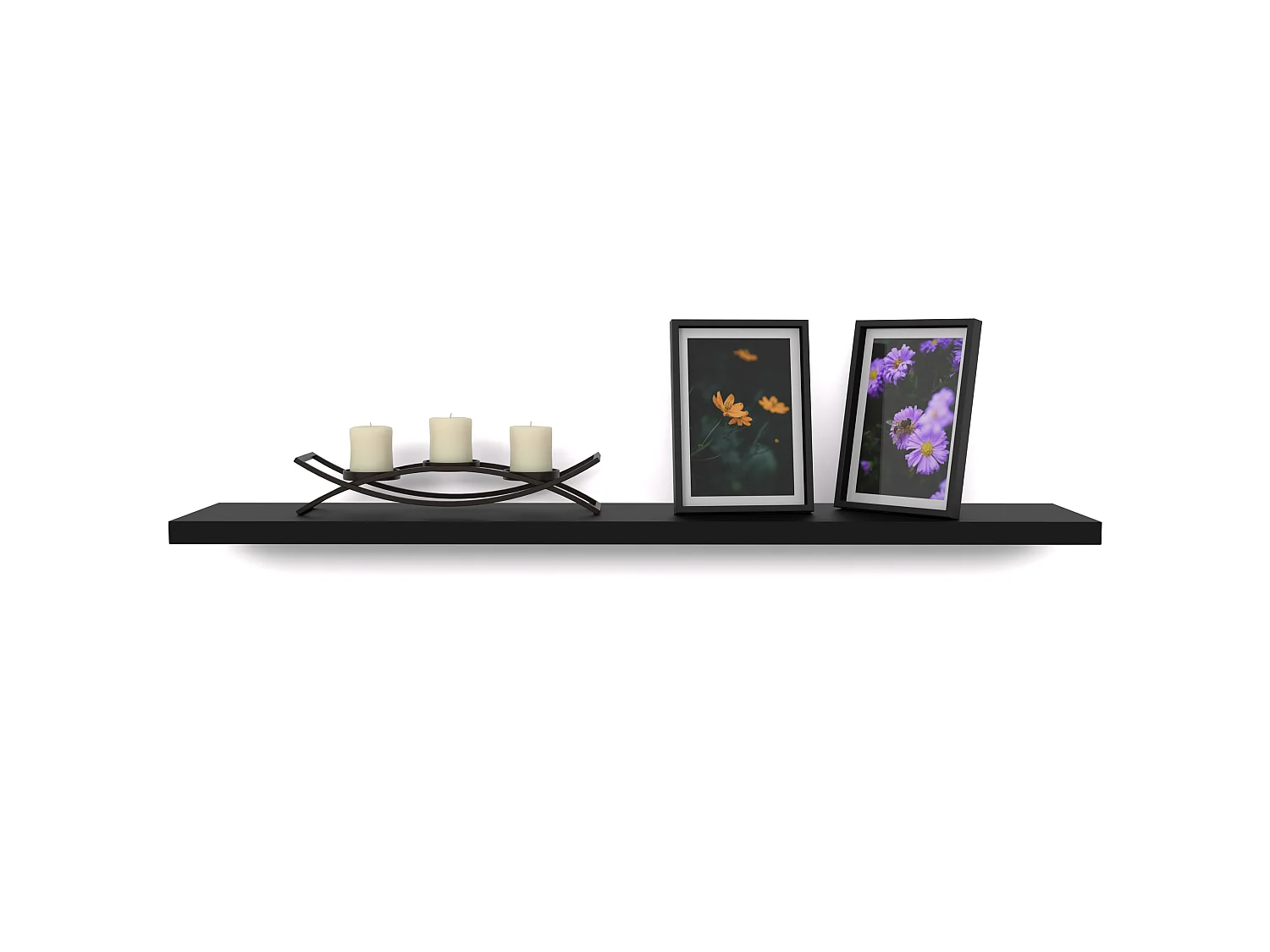 Półka Wisząca Stiv-Meble Połka Ścienna 80 CM Czarny Mat Na Książki Zdjęcia 80x15x1,8 CM 1 szt.