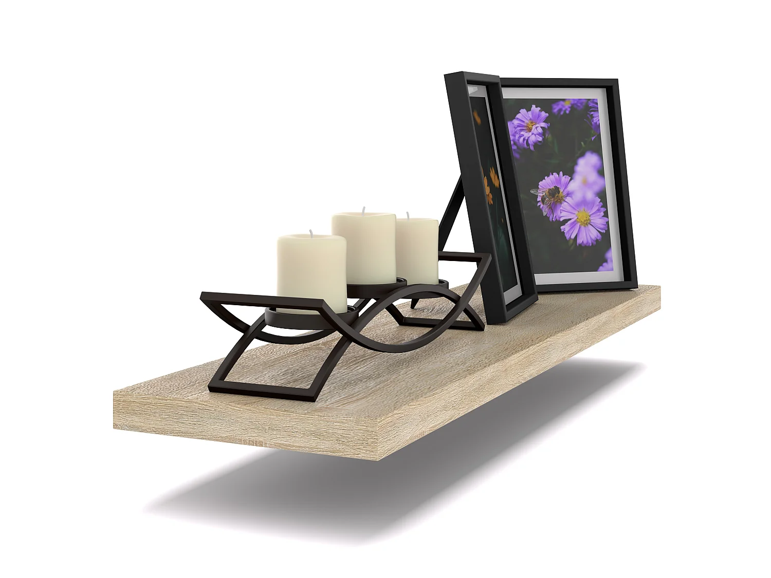 Półka Wisząca Stiv-Meble Połka Ścienna 60 CM Dąb Sonoma Na Książki Zdjęcia 60x15x1,8 CM 1 szt.