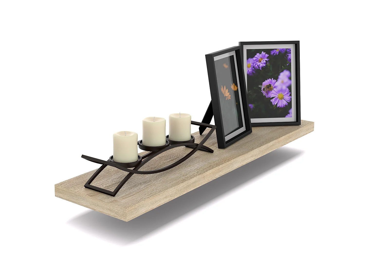 Półka Wisząca Stiv-Meble Połka Ścienna 60 CM Dąb Sonoma Na Książki Zdjęcia 60x15x1,8 CM 1 szt.