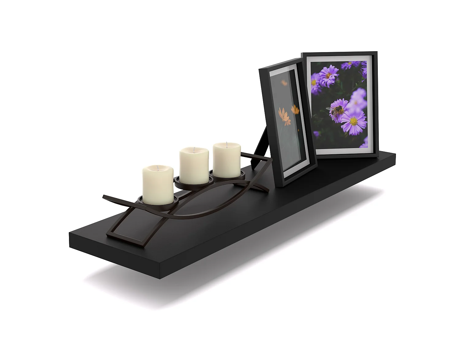 Półka Wisząca Stiv-Meble Połka Ścienna 60 CM Czarny Mat Na Książki Zdjęcia 60x15x1,8 CM 1 szt.