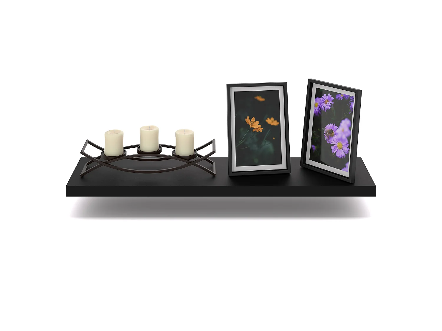 Półka Wisząca Stiv-Meble Połka Ścienna 60 CM Czarny Mat Na Książki Zdjęcia 60x15x1,8 CM 1 szt.