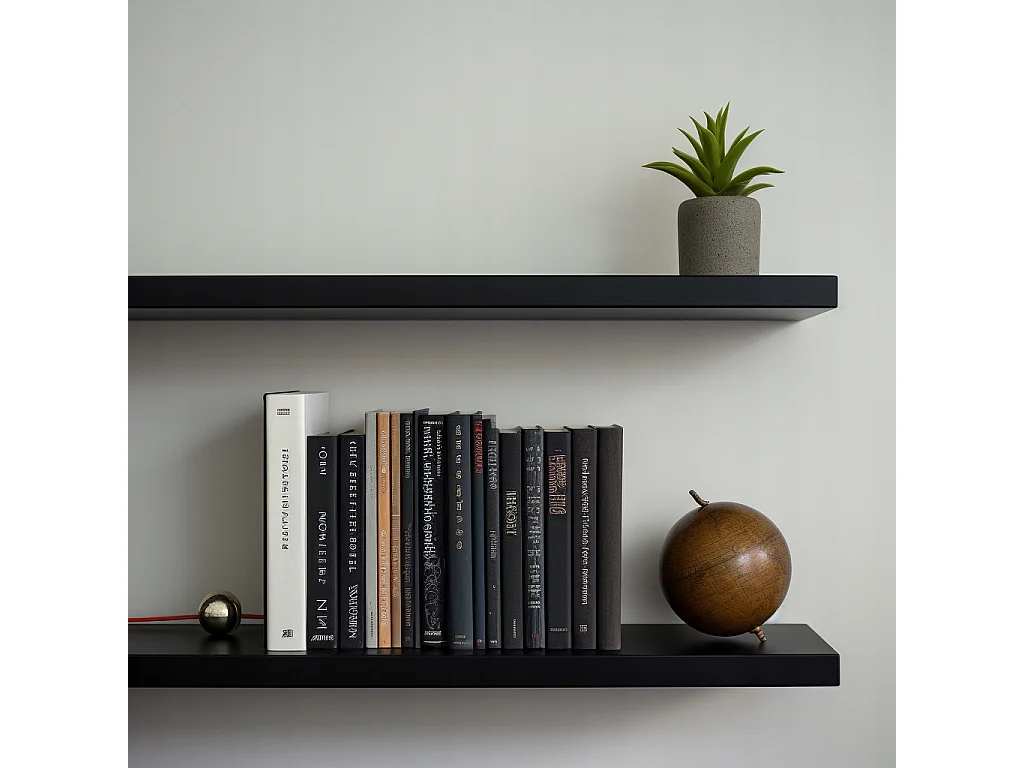 Półka Wisząca Stiv-Meble Połka Ścienna 60 CM Czarny Mat Na Książki Zdjęcia 60x15x1,8 CM 1 szt.