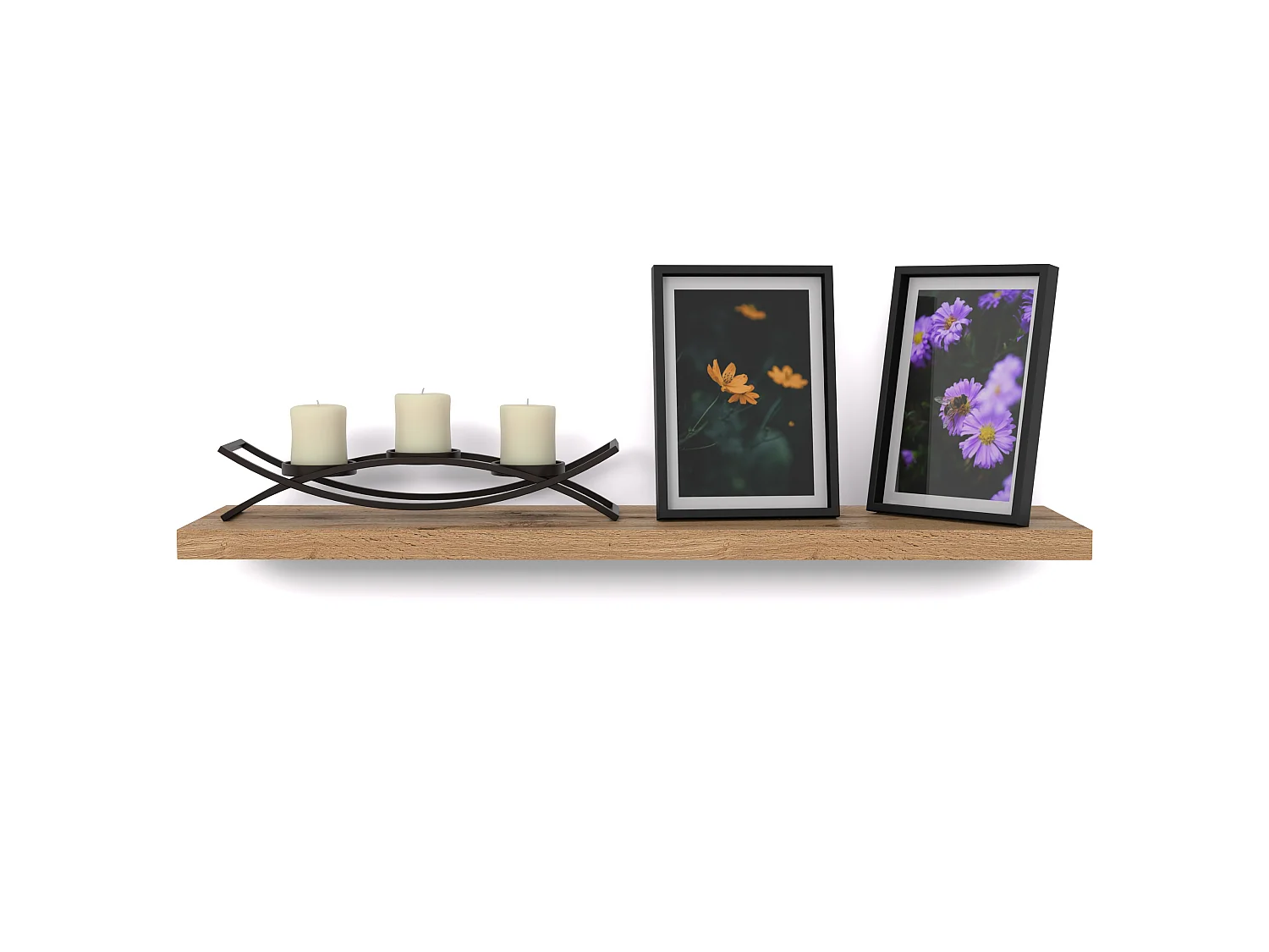 Półka Wisząca Stiv-Meble Połka Ścienna 60 CM Dąb Wotan Na Książki Zdjęcia 60x15x1,8 CM 1 szt.