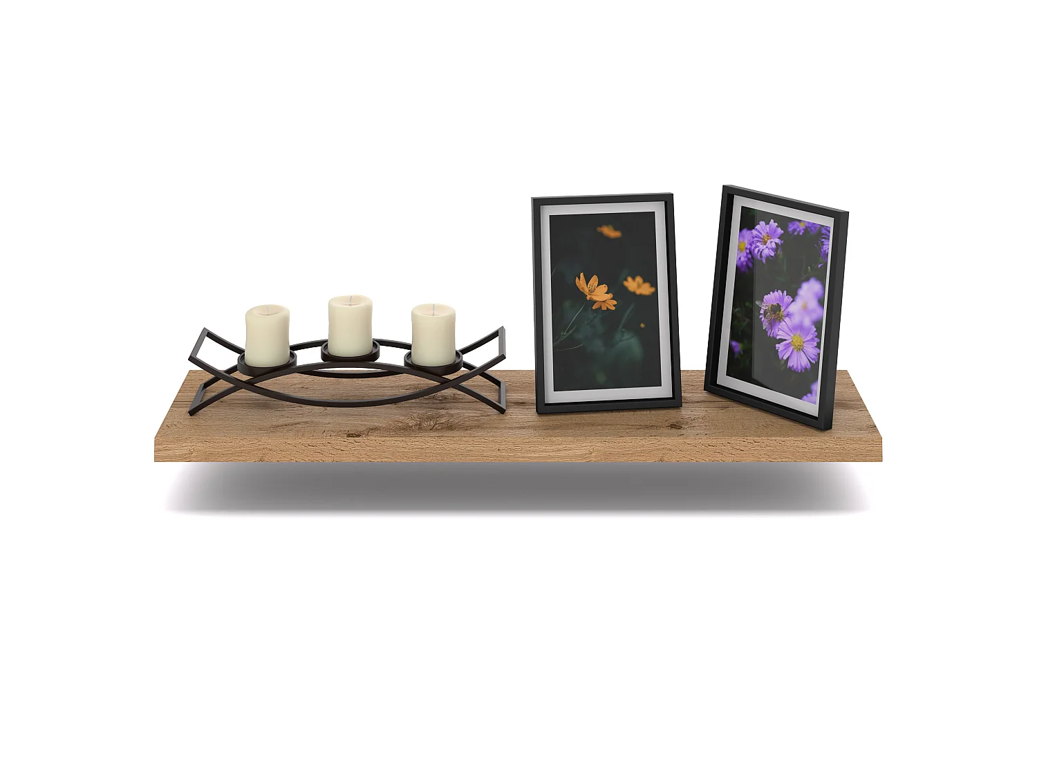 Półka Wisząca Stiv-Meble Połka Ścienna 60 CM Dąb Wotan Na Książki Zdjęcia 60x15x1,8 CM 1 szt.