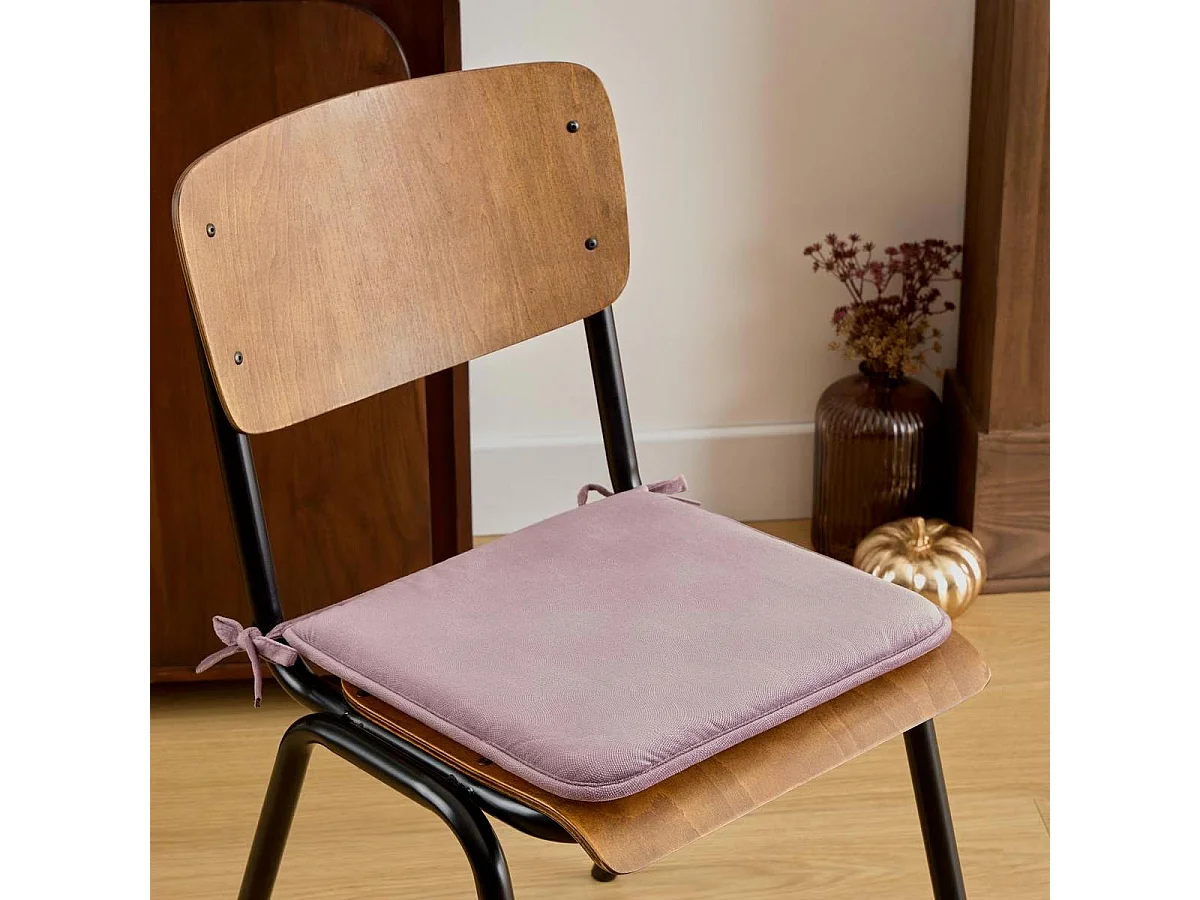 Galette de Chaise Uni "Lilou" 38x38cm Parme