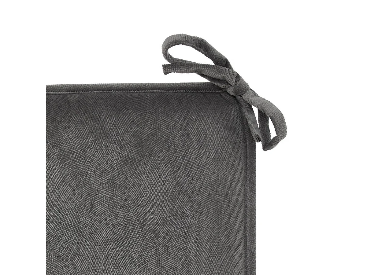 Galette de Chaise Uni "Lilou" 38x38cm Gris Foncé