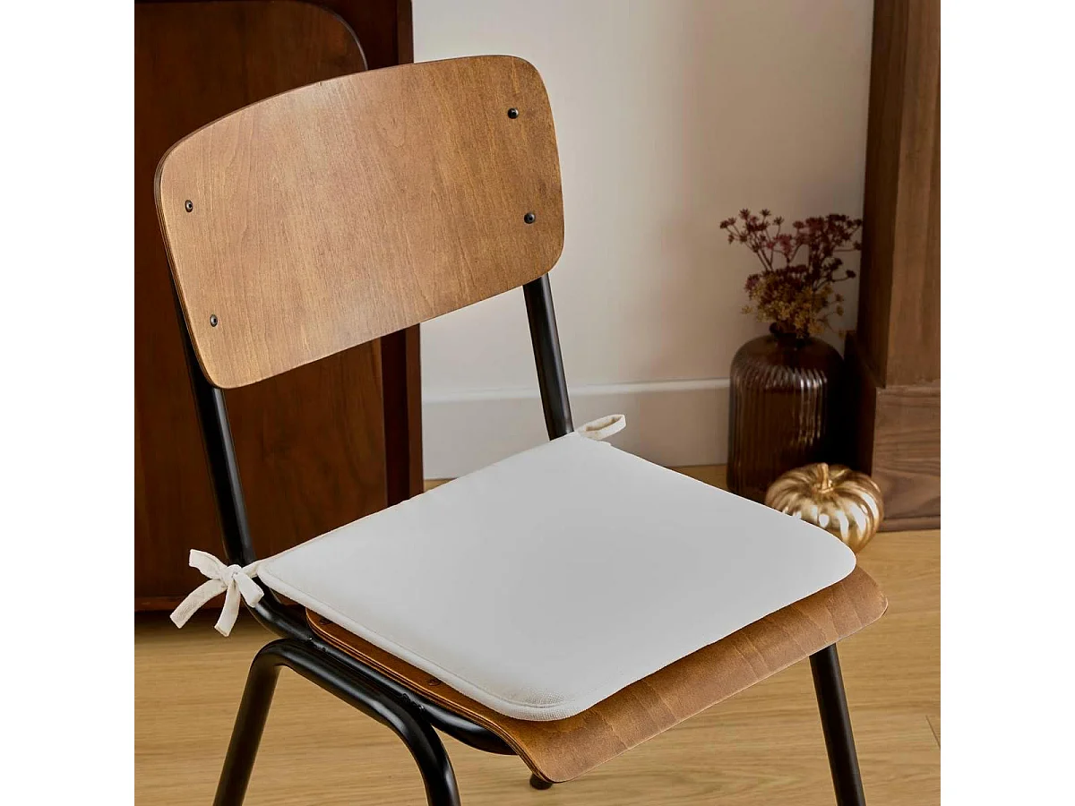Galette de Chaise Uni "Lilou" 38x38cm Ivoire