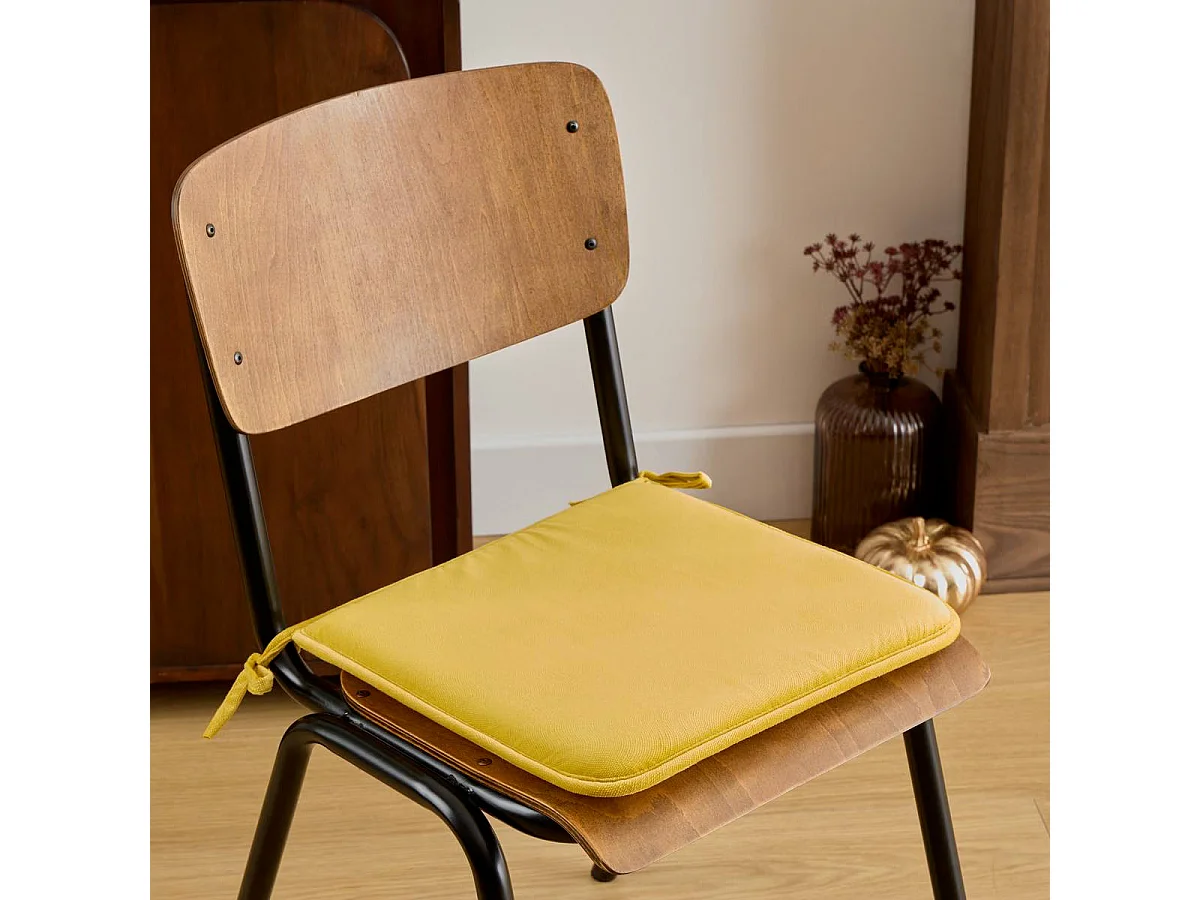Galette de Chaise Uni "Lilou" 38x38cm Ocre