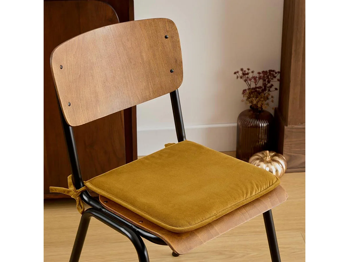Galette de Chaise Uni "Lilou" 38x38cm Mordoré