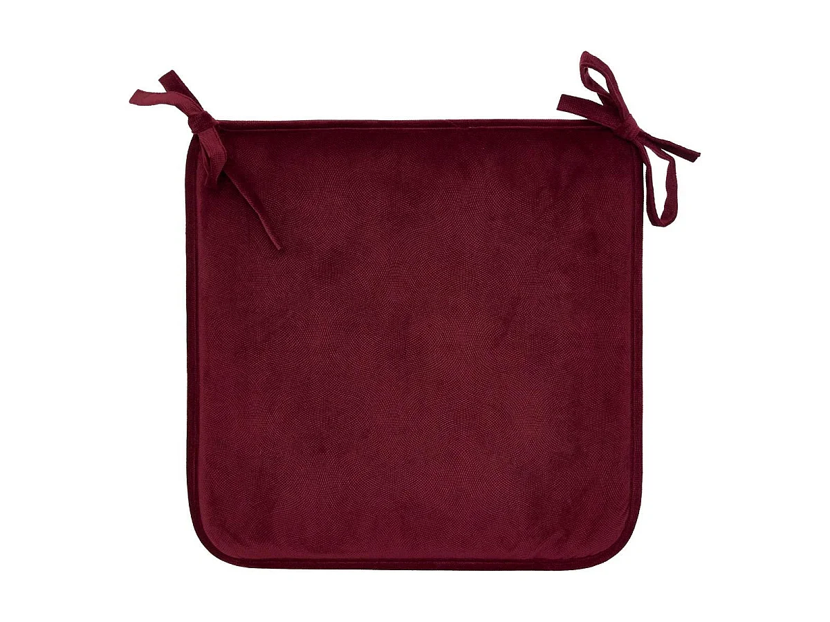 Galette de Chaise Uni "Lilou" 38x38cm Rouge Grenat