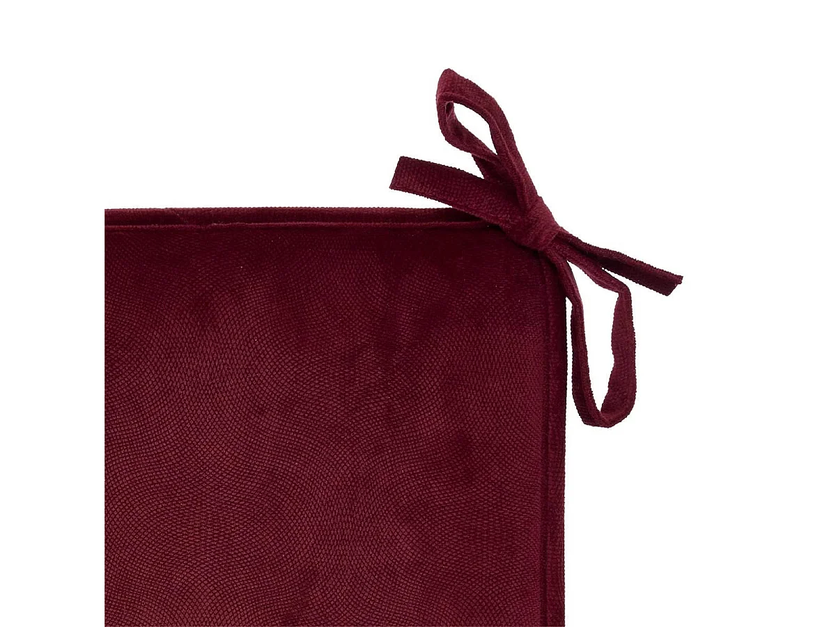 Galette de Chaise Uni "Lilou" 38x38cm Rouge Grenat