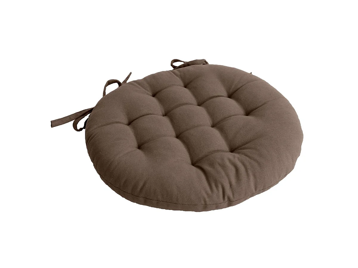 Galette de Chaise Piquée Uni "Panama" 38cm Vison