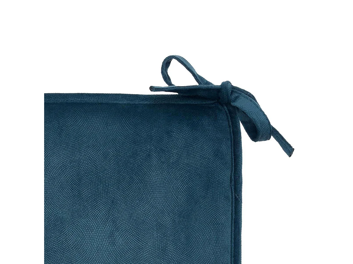 Galette de Chaise Uni "Lilou" 38x38cm Bleu Égéen