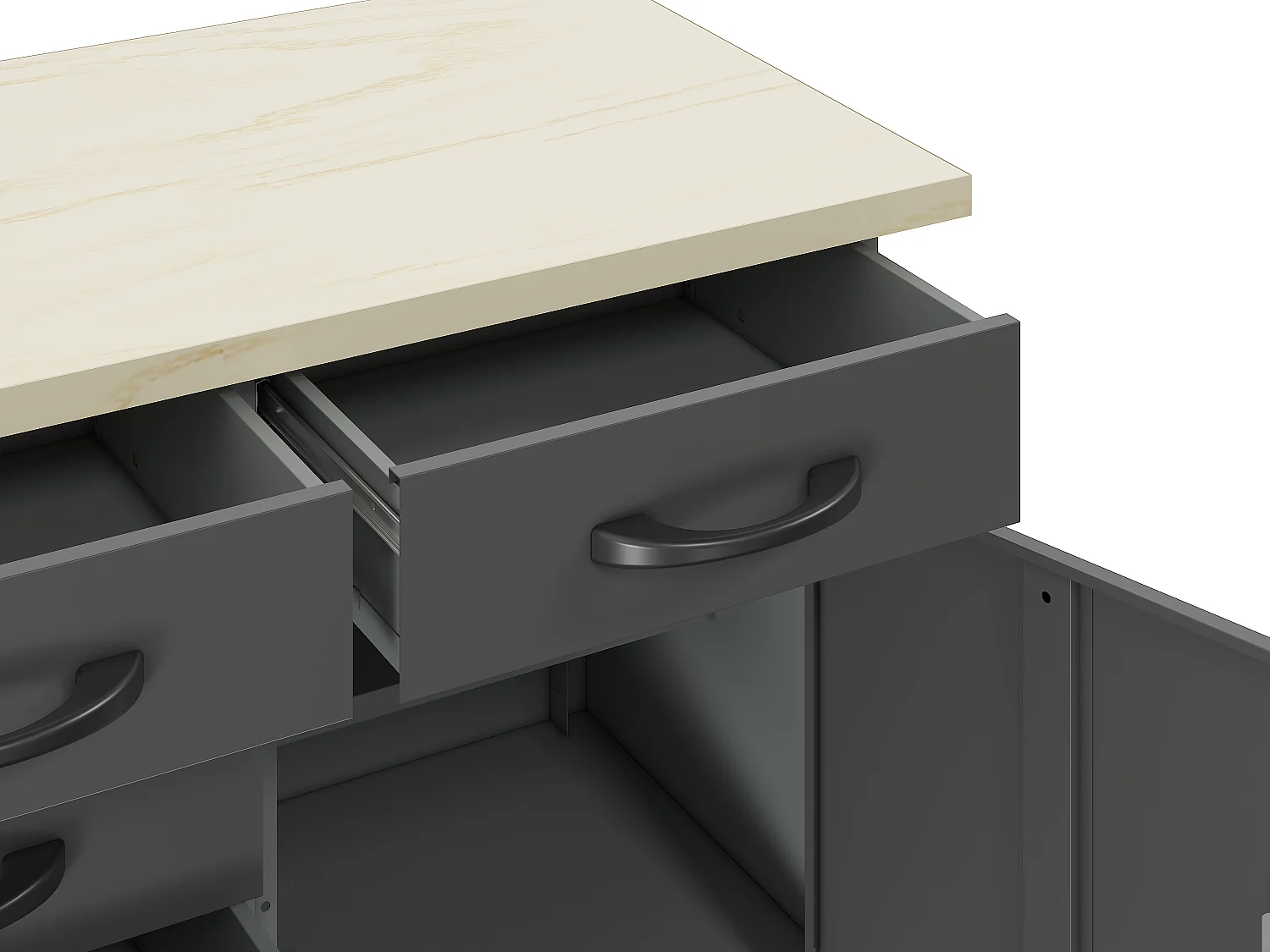 Établi avec plateau en bois et panneau perforé en acier - L120 x P60 x H145 cm - Gris - BRICANO