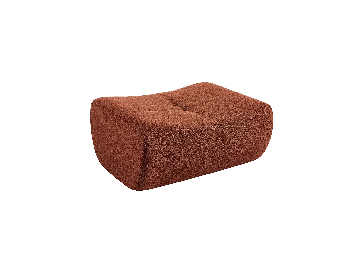 Sillón de borreguito texturizada con reposapiés terracota