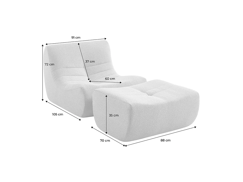 Sillón de borreguito texturizada con reposapiés verde kaki