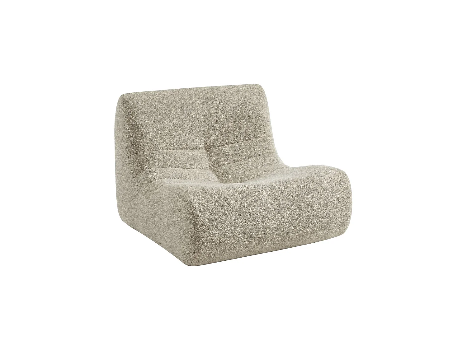 Sillón de borreguito texturizada con reposapiés beige