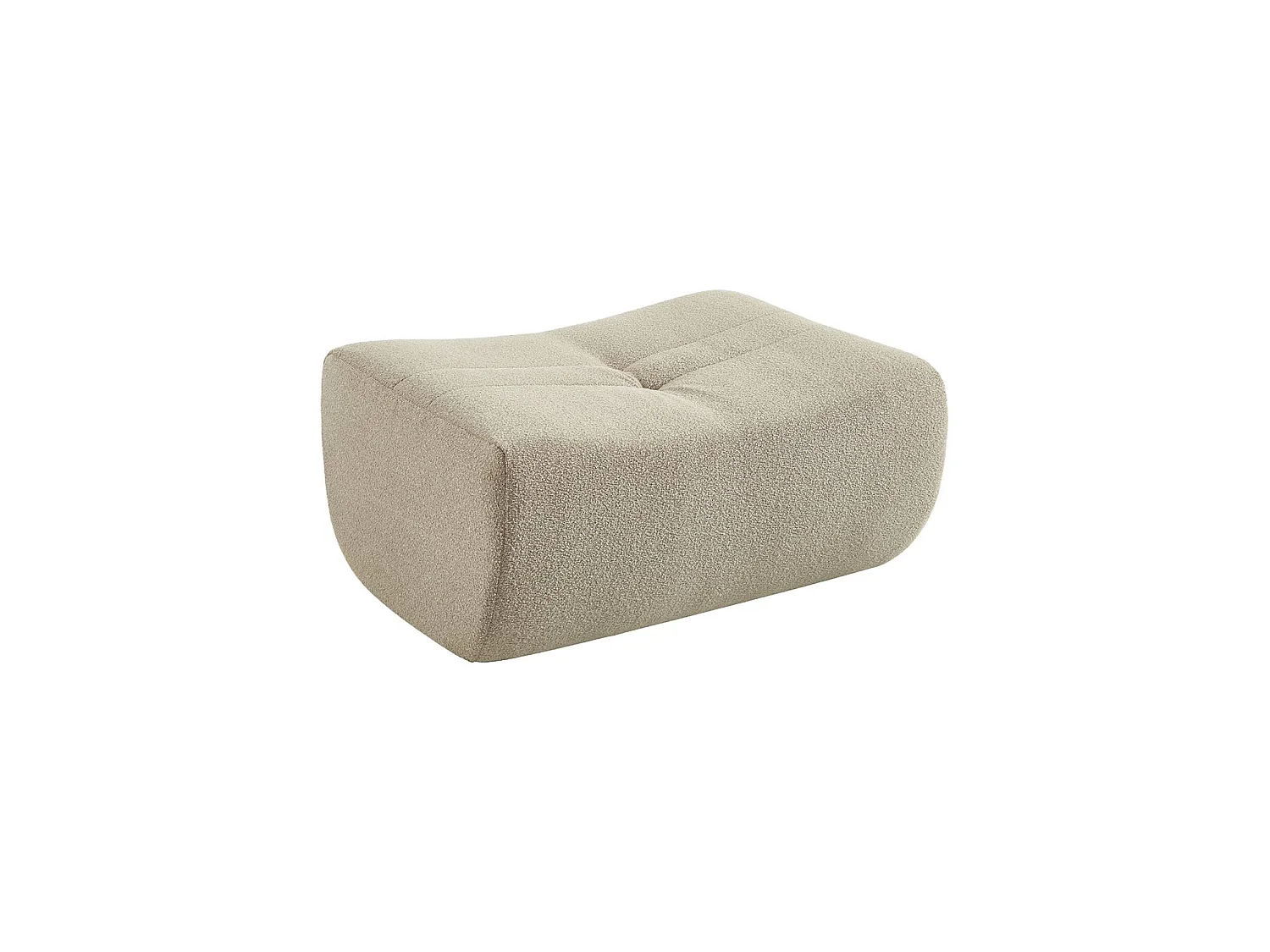 Sillón de borreguito texturizada con reposapiés beige