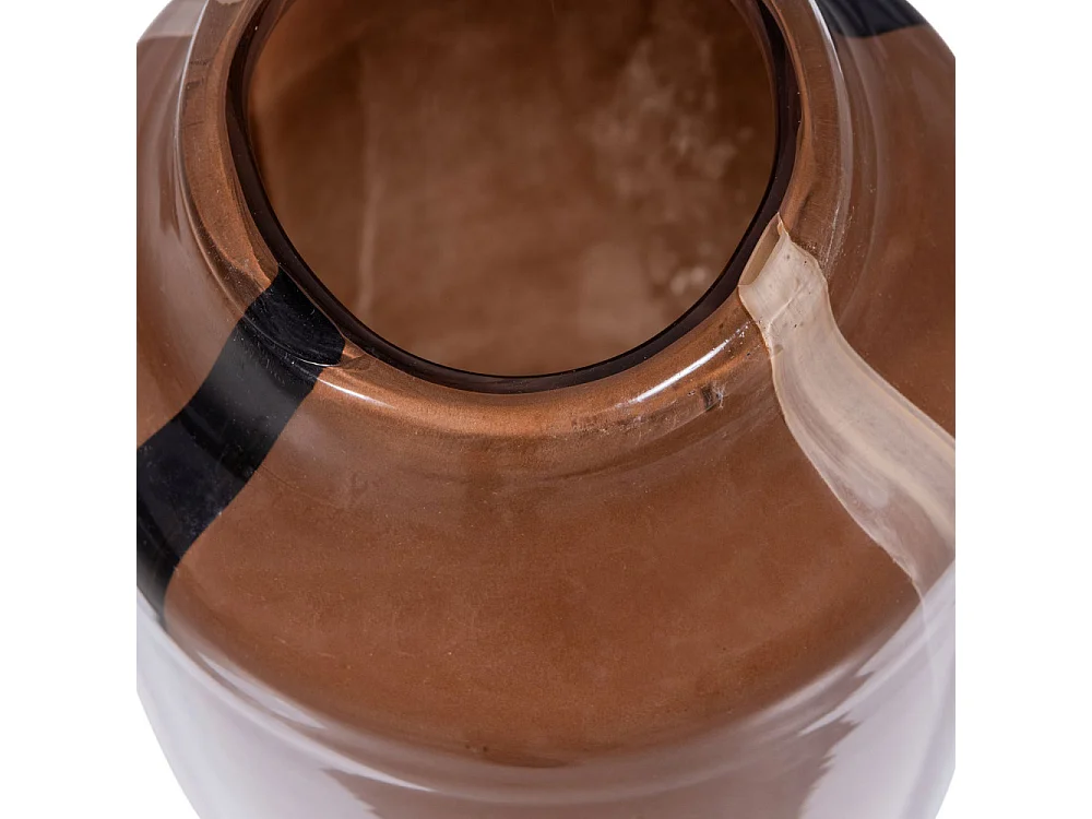 Selena - Vase en verre ø18cm - Marron
