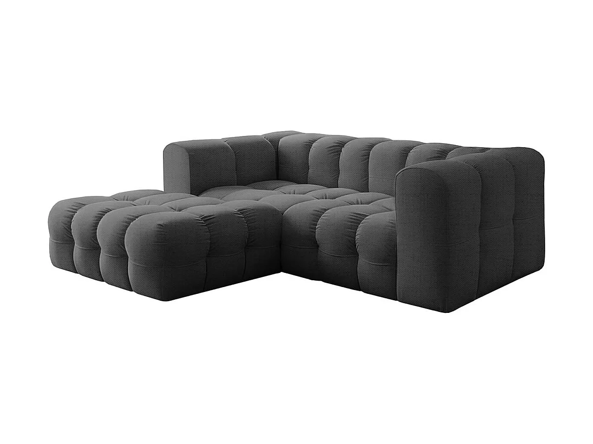 Canapé d'angle gauche 3 places en tissu gris anthracite MILOE