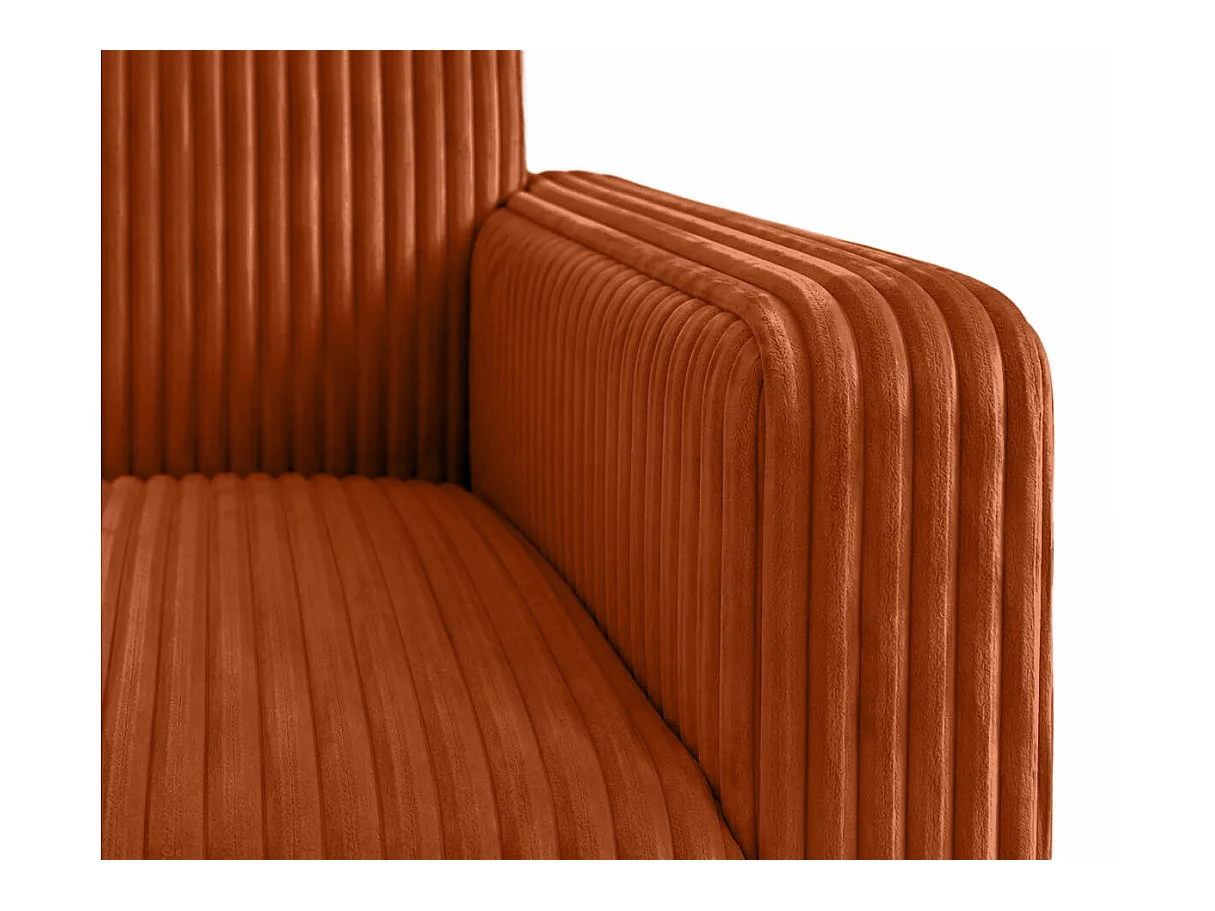 Canapé convertible express 3 places en velours côtelé terracotta AGATHE