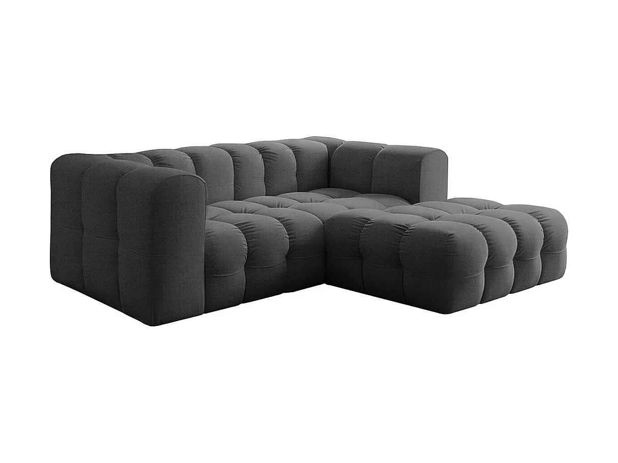 Canapé d'angle droit 3 places en tissu gris anthracite MILOE