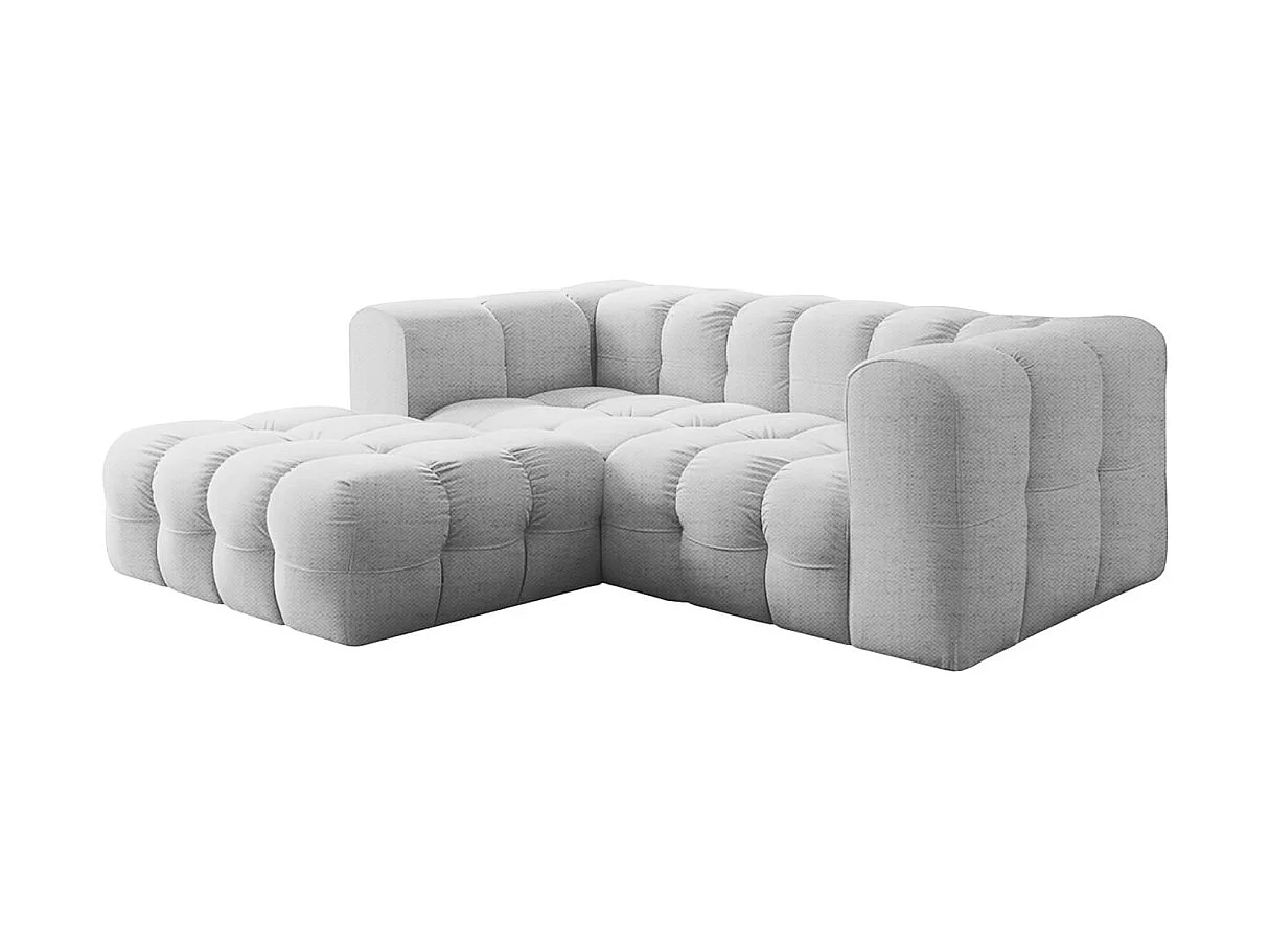 Canapé d'angle gauche 3 places en tissu gris clair MILOE