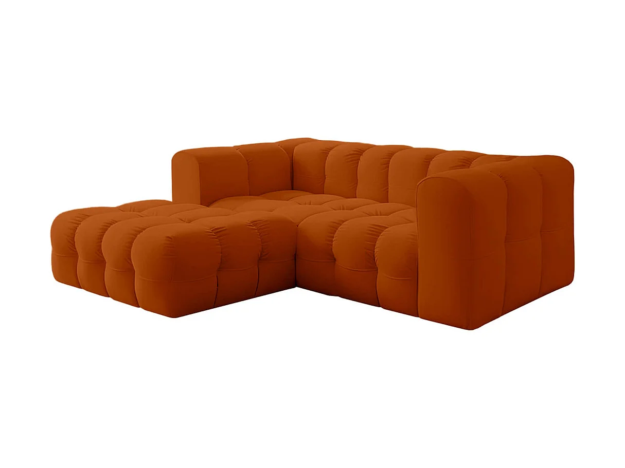Canapé d'angle gauche 3 places en velours terracotta MILOE