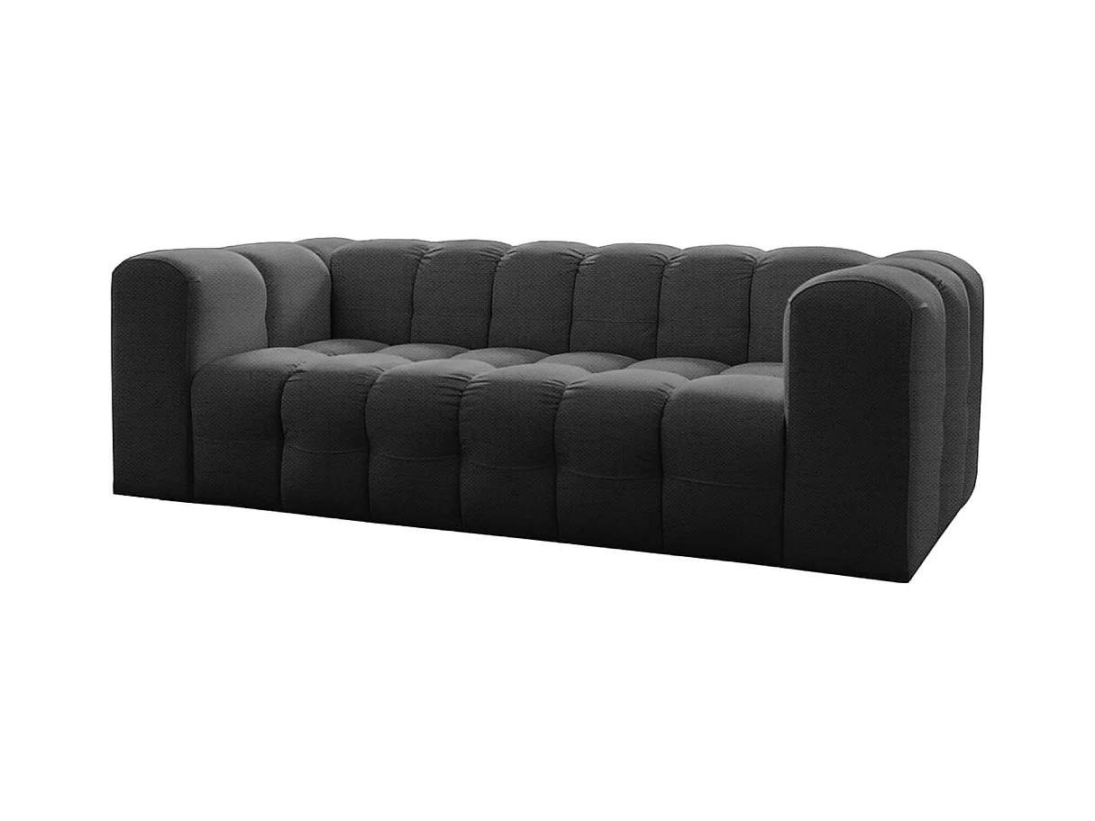 Canapé 3 places en tissu gris anthracite MILOE