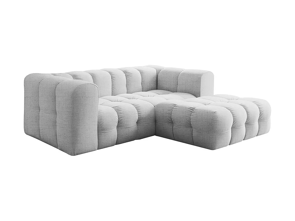 Canapé d'angle droit 3 places en tissu gris clair MILOE