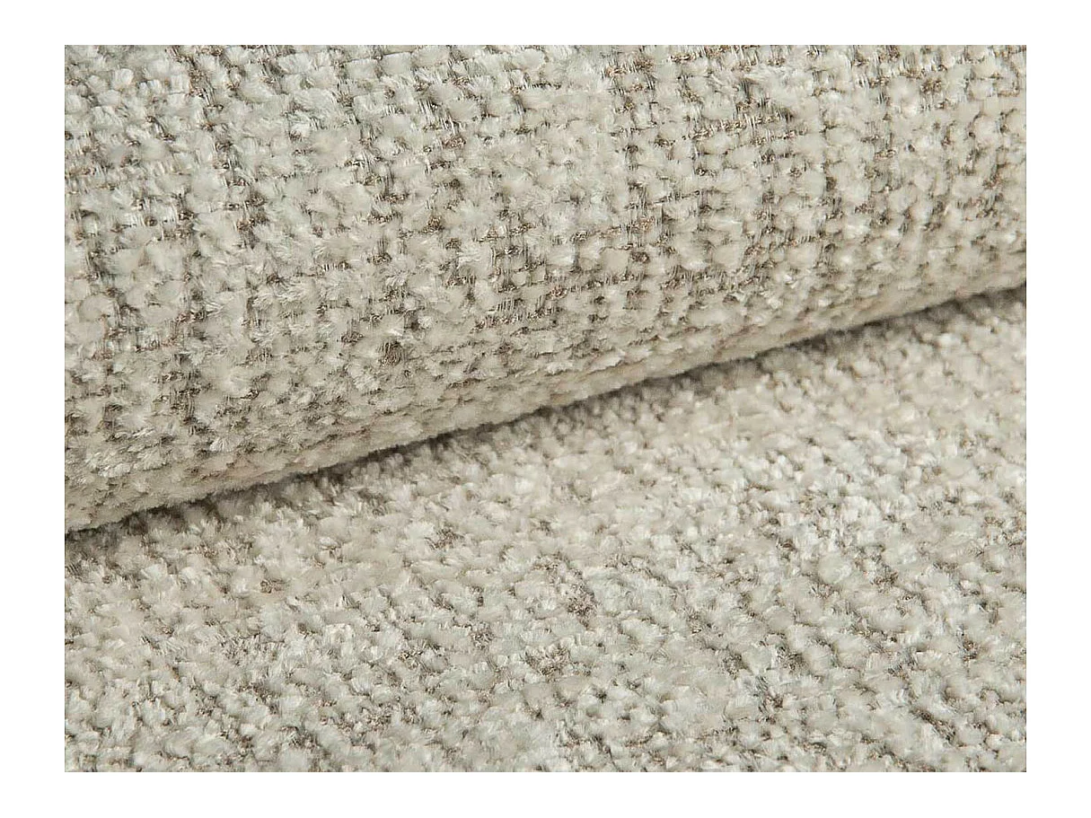 Canapé d'angle convertible 4 places réversible avec coffre en tissu bouclette beige APOLINE
