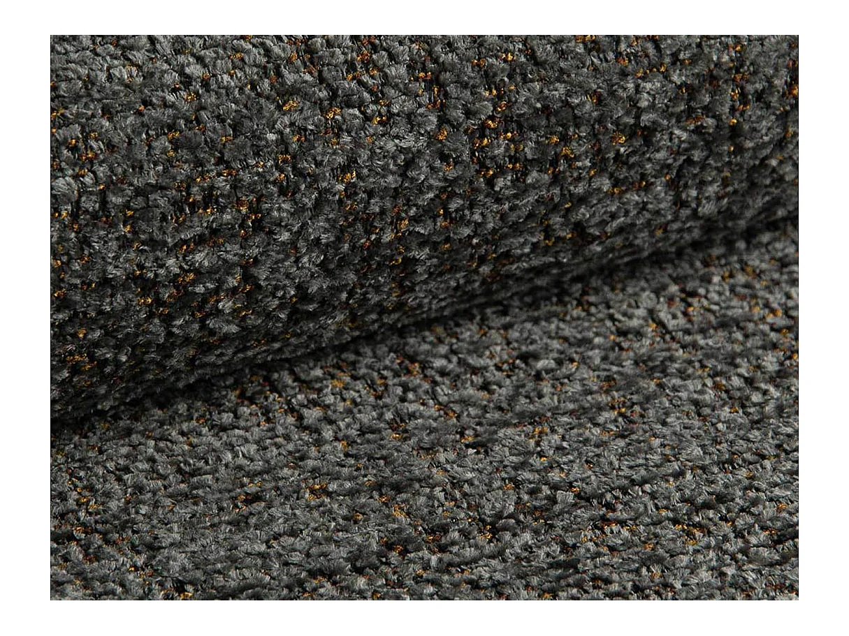 Canapé d'angle convertible 4 places réversible avec coffre en tissu gris anthracite APOLINE