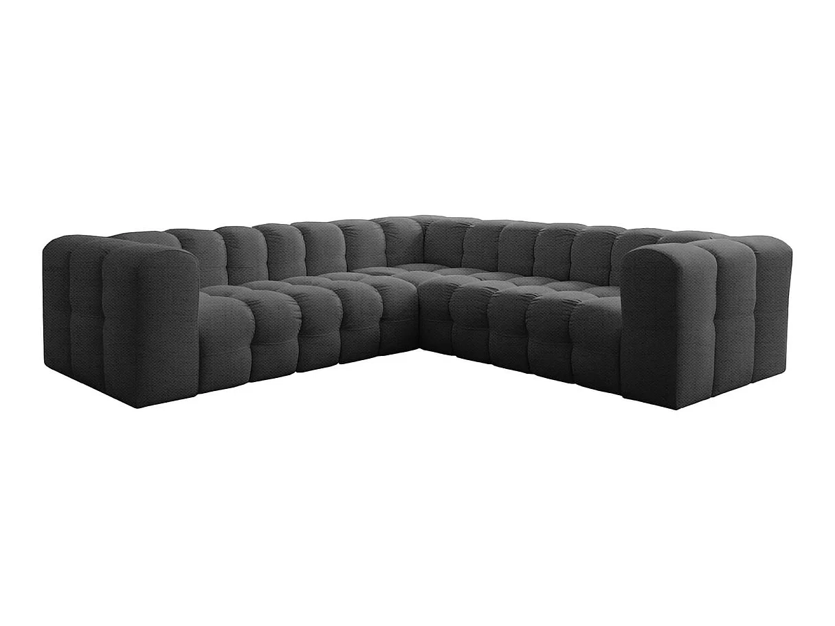 Canapé d'angle 4 places réversible en tissu gris anthracite MILOE