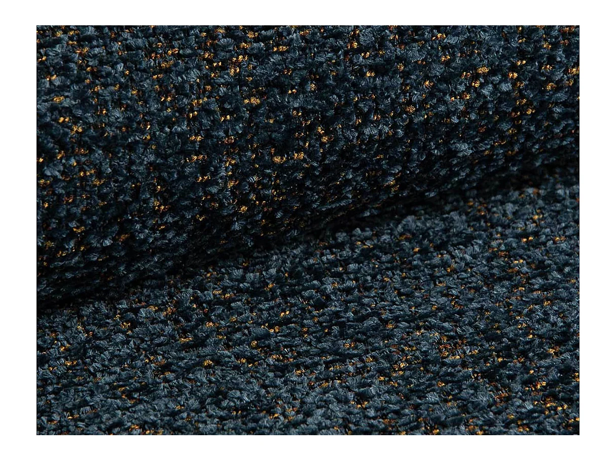 Canapé d'angle convertible 4 places réversible avec coffre en tissu bouclette bleu APOLINE