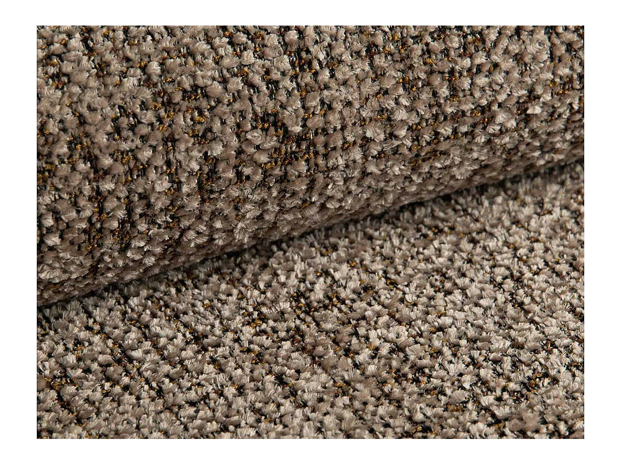 Canapé d'angle convertible 4 places réversible avec coffre en tissu bouclette marron APOLINE