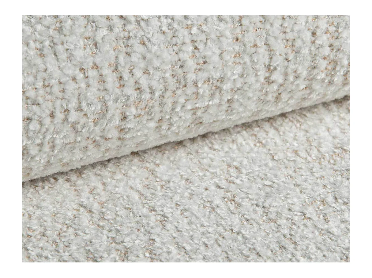 Canapé d'angle convertible 4 places réversible avec coffre en tissu bouclette blanc APOLINE