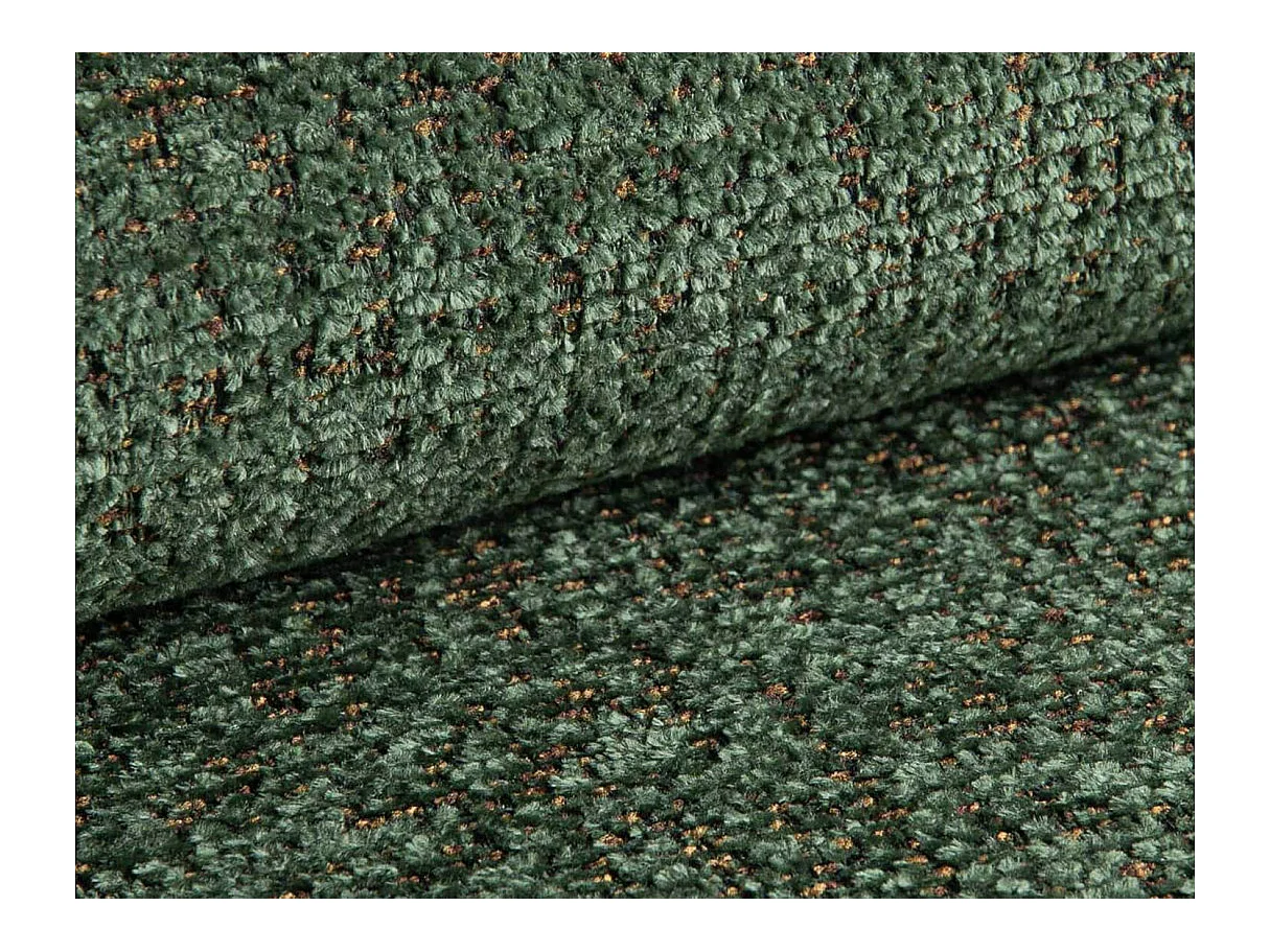 Canapé d'angle convertible 4 places réversible avec coffre en tissu bouclette vert APOLINE