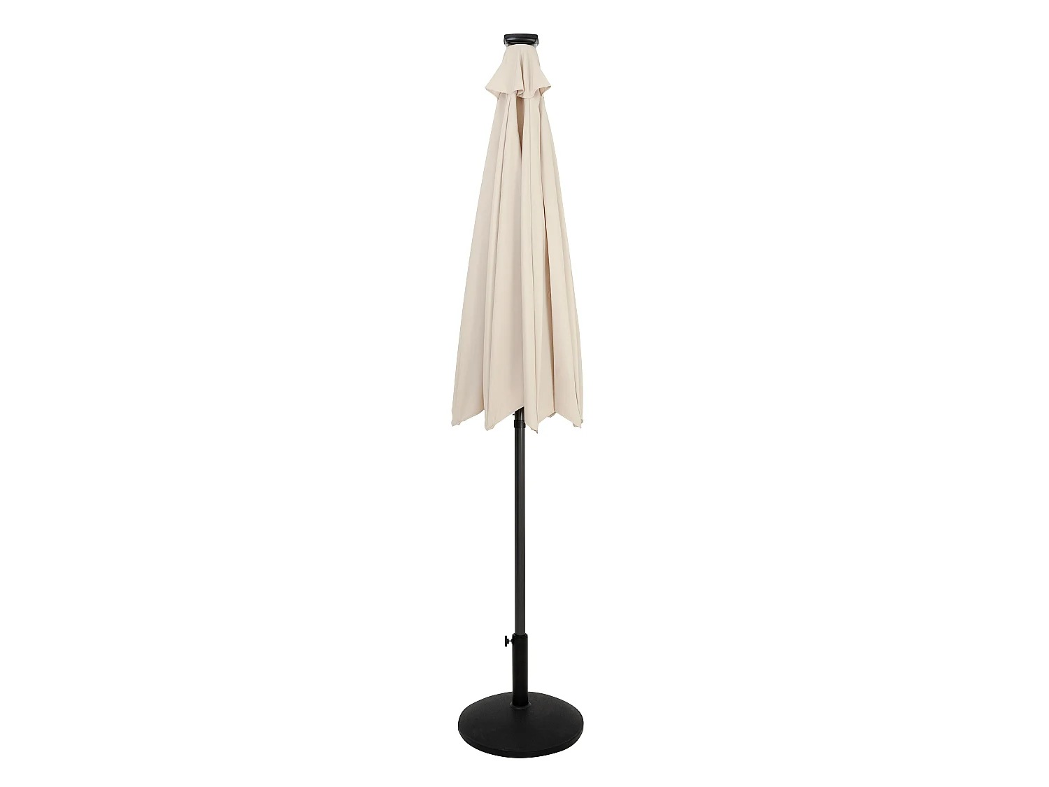 Parasol Inclinable à LED Solaire 2,7 m Crème & Socle en Béton Jardin Terrasse
