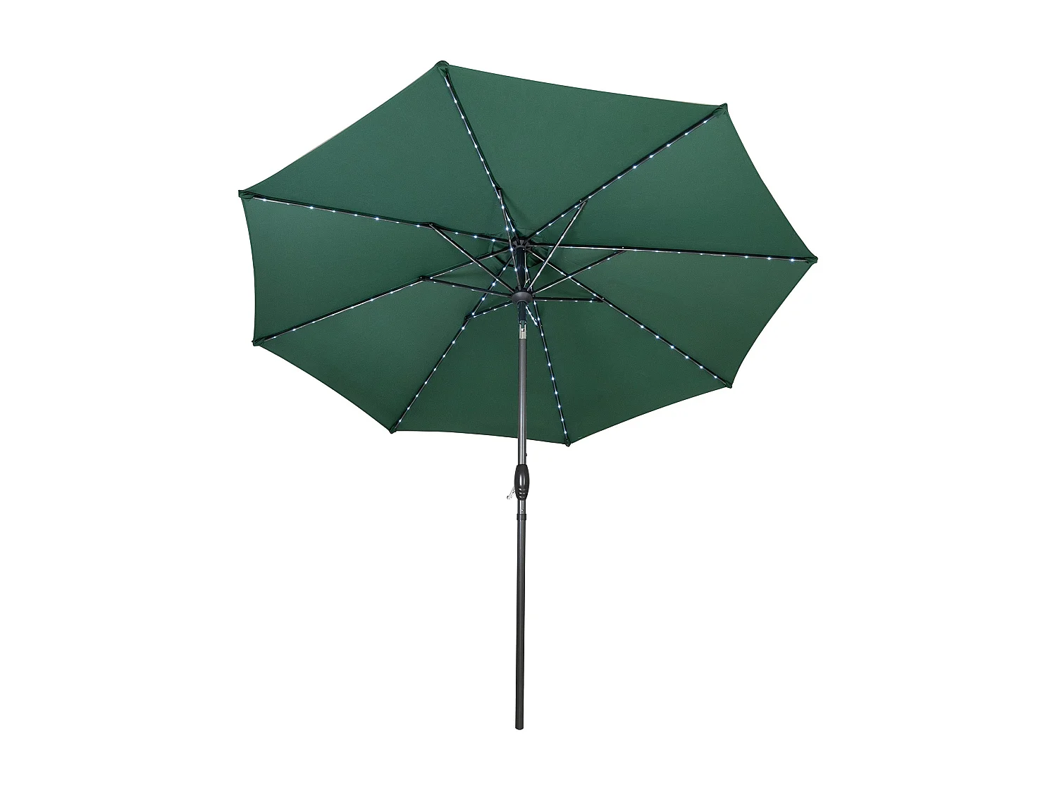 Parasol Inclinable à LED Solaire 2,7 m Vert Jardin Terrasse Auvent Ombre