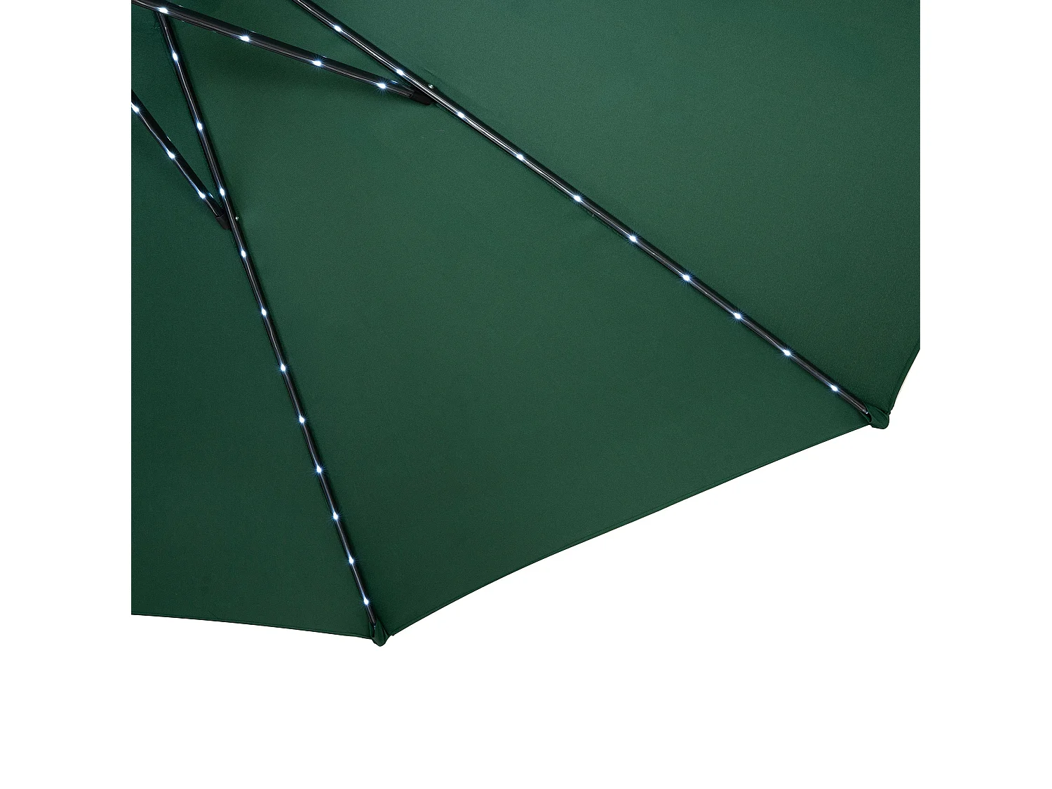 Parasol Inclinable à LED Solaire 2,7 m Vert Jardin Terrasse Auvent Ombre