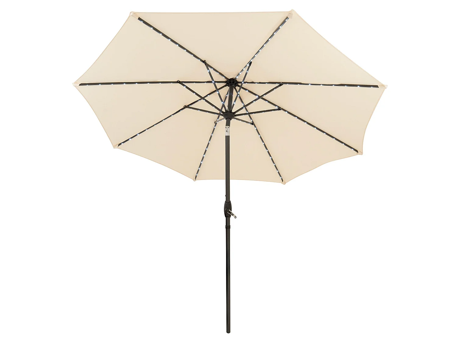 Parasol Inclinable à LED Solaire 2,7 m Crème Jardin Terrasse Auvent Ombre