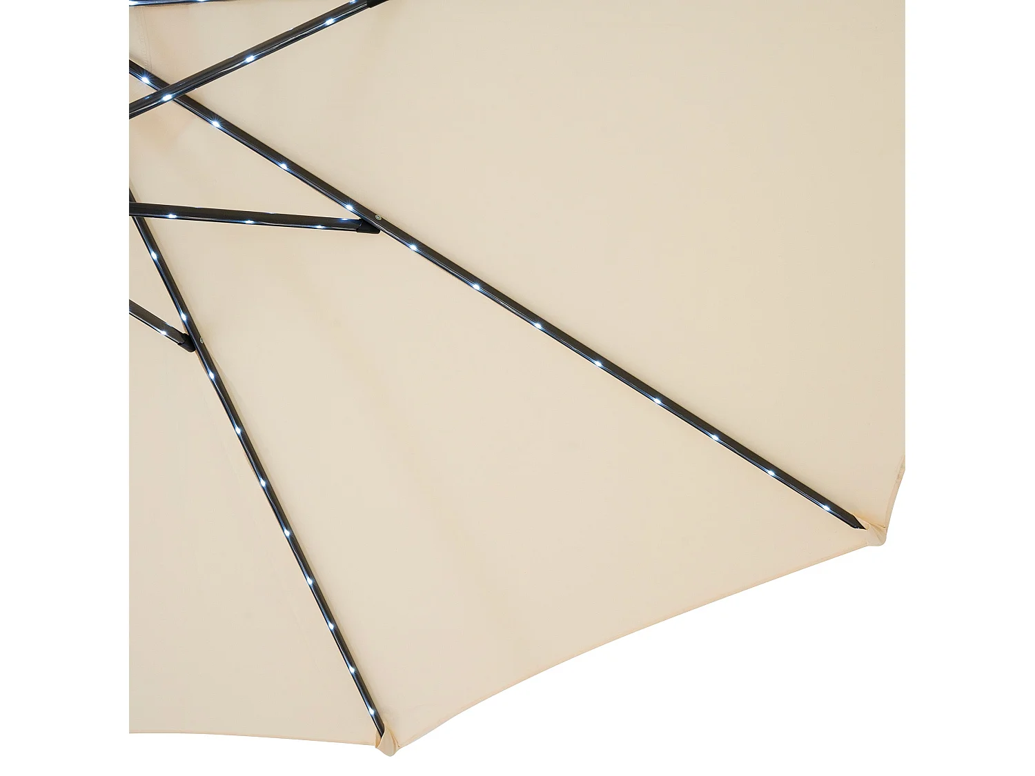 Parasol Inclinable à LED Solaire 2,7 m Crème Jardin Terrasse Auvent Ombre