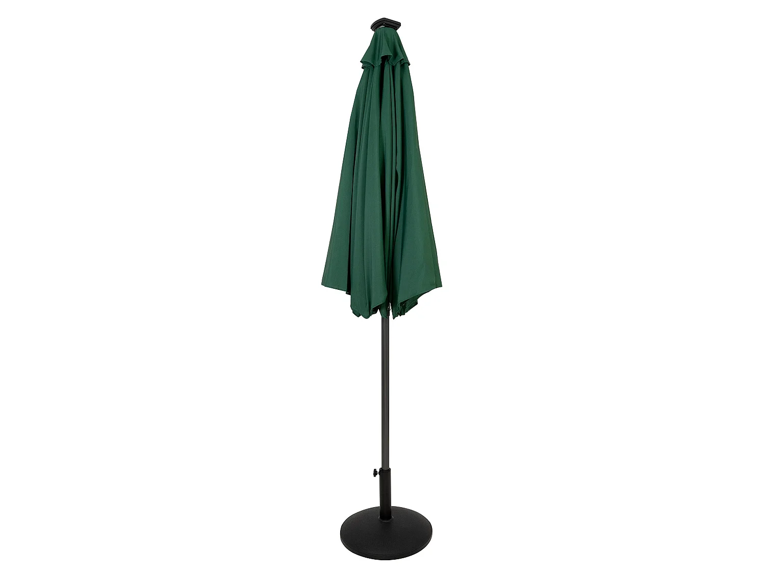 Parasol Inclinable à LED Solaire 2,7 m Vert & Socle en Béton Jardin Terrasse
