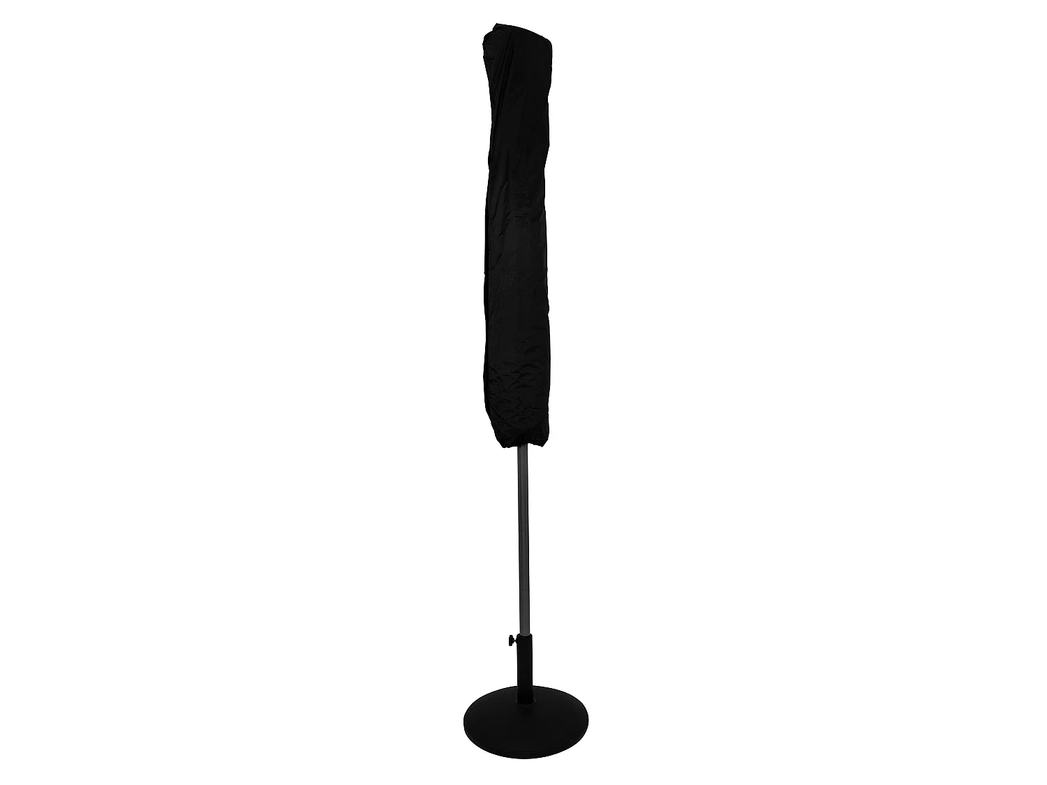 Parasol Inclinable à LED Solaire 2,7 m Gris & Socle en Béton Jardin Terrasse