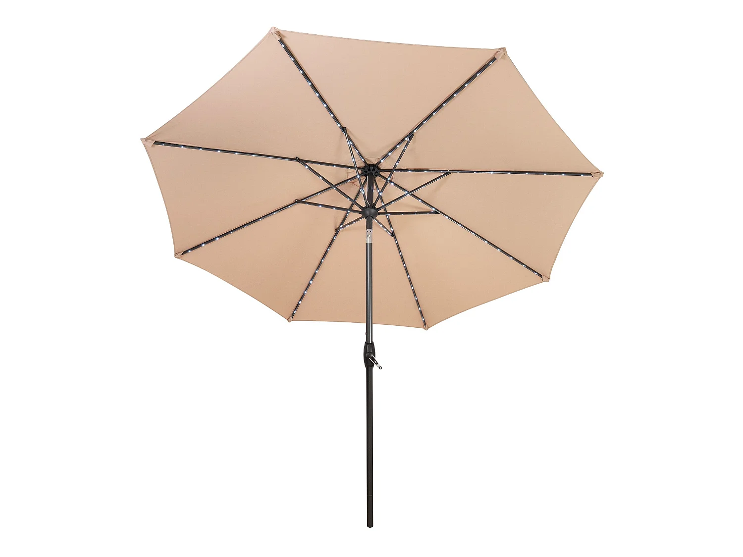 Parasol Inclinable à LED Solaire 2,7 m Beige Jardin Terrasse Auvent Ombre